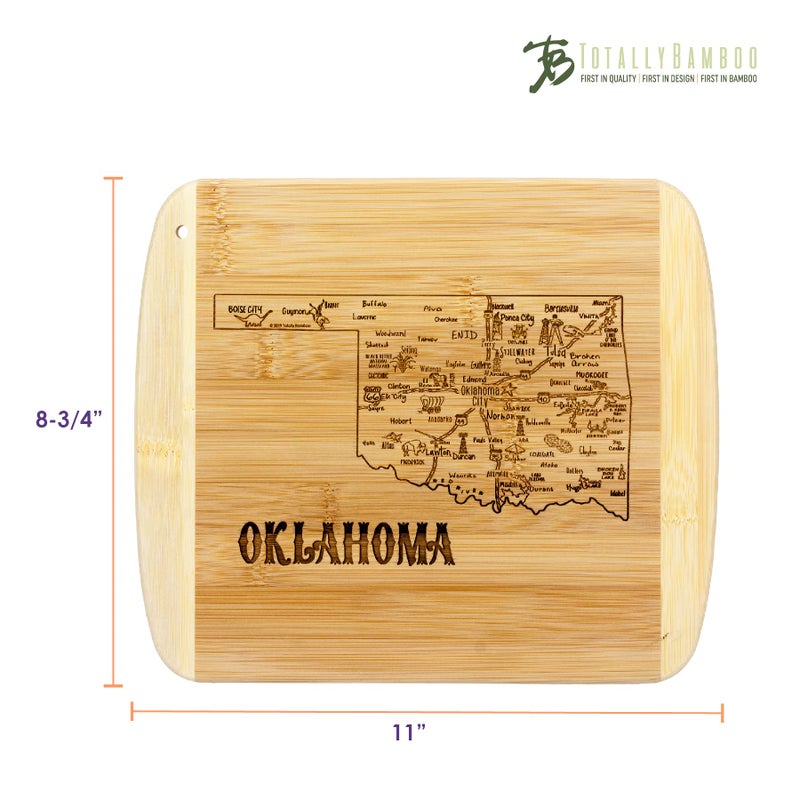 Totally Bamboo A Slice of Life Oklahoma State Serving and Cutting Board, 11" x 8.75" - Image 5